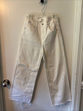 RISEN Los Angeles Off-White High-Rise Wide Leg Jeans
